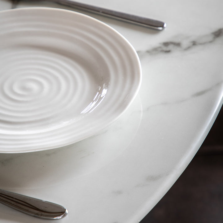 Fielding Faux Marble Round Dining Table - Black & White GalleryDirect 4