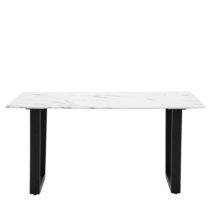 Davidson Faux Marble Rectangular Dining Table - Black & White GalleryDirect 1