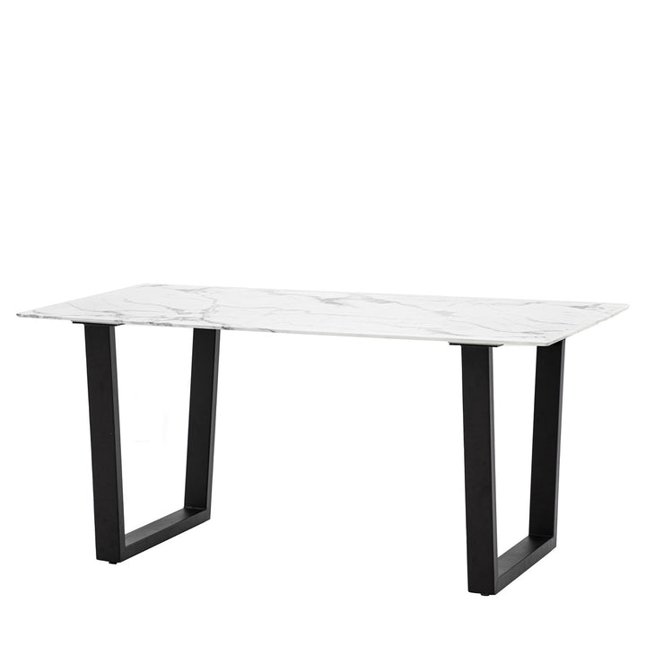 Davidson Faux Marble Rectangular Dining Table - Black & White GalleryDirect 4