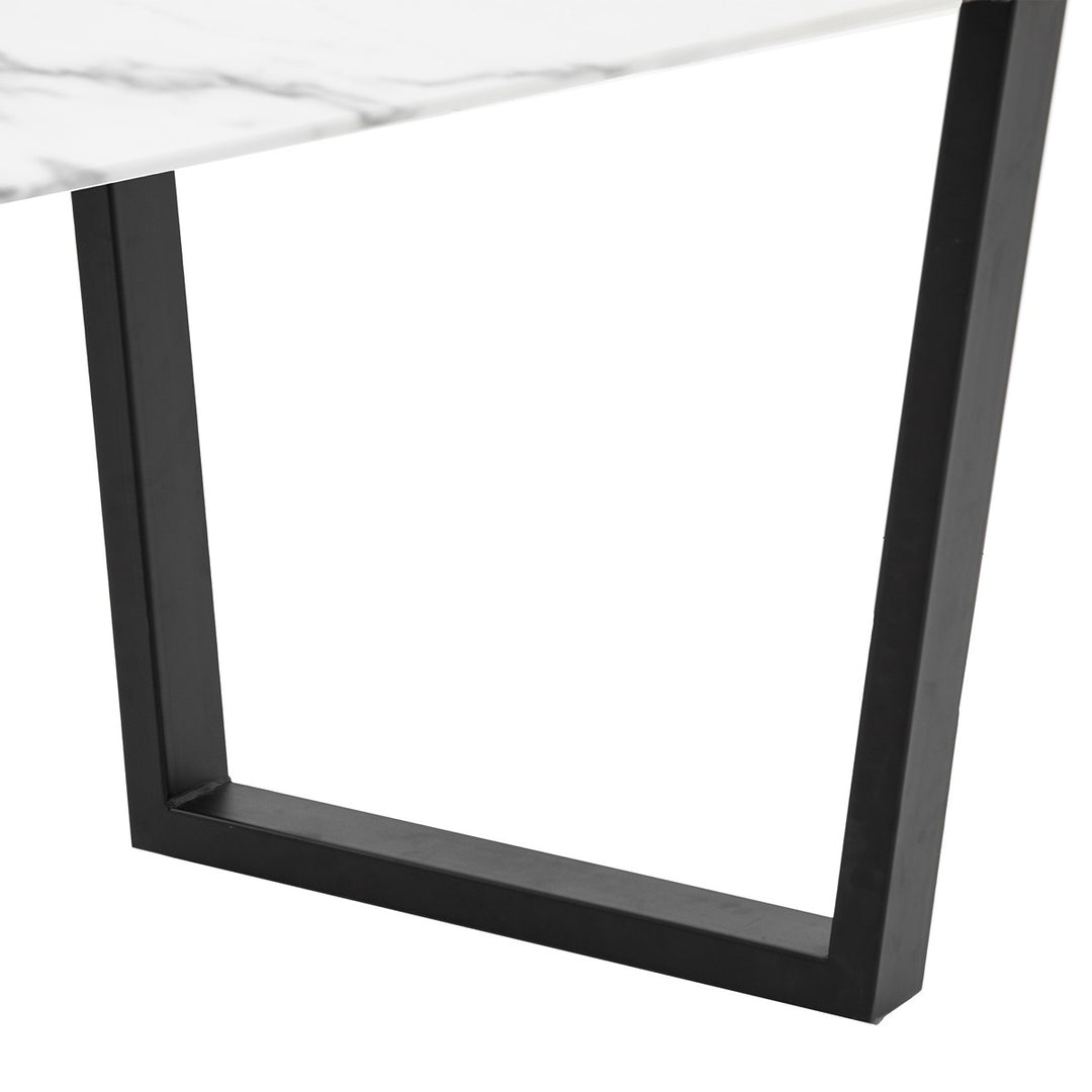 Davidson Faux Marble Rectangular Dining Table - Black & White GalleryDirect 7