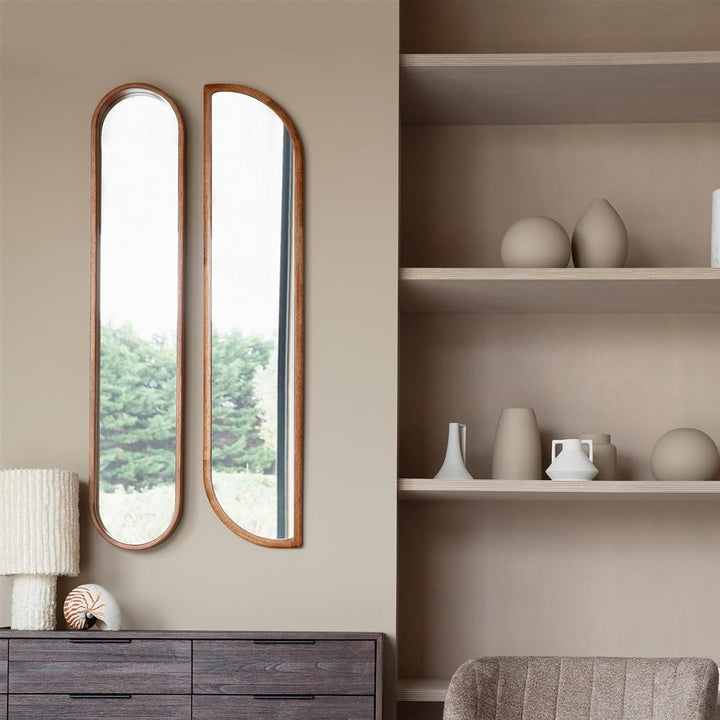 Nyko Oval Mirror - Rubber Wood Zuiver 2