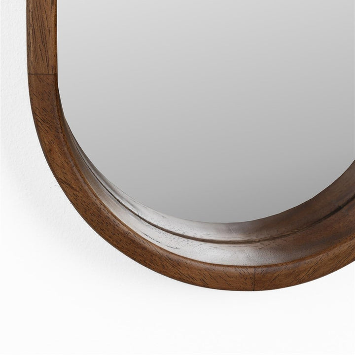 Nyko Oval Mirror - Rubber Wood Zuiver 4