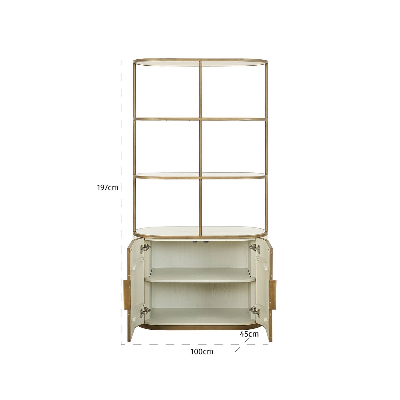 Richmond Interiors Tivoli 2 Door 3 Open Shelf Display Cabinet