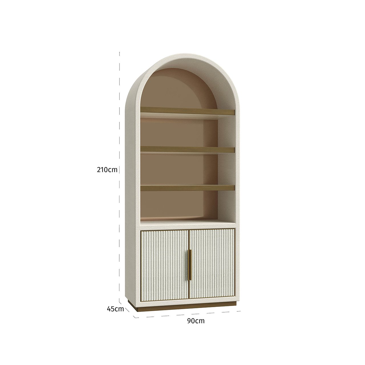 Richmond Interiors Tivoli 2 Door 3 Shelf Display Cabinet with Arched Top