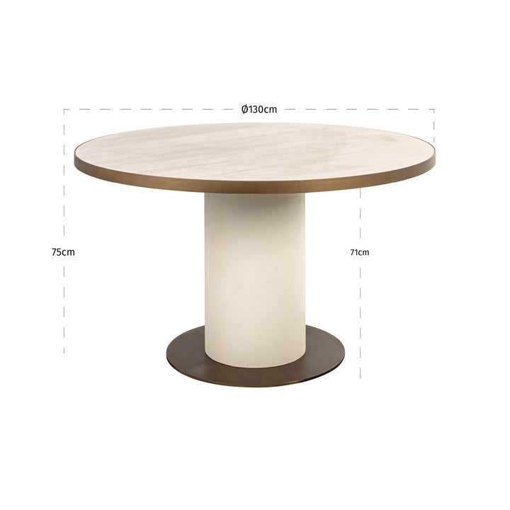 Tivoli Round Dining Table 130cm - White Richmond 4