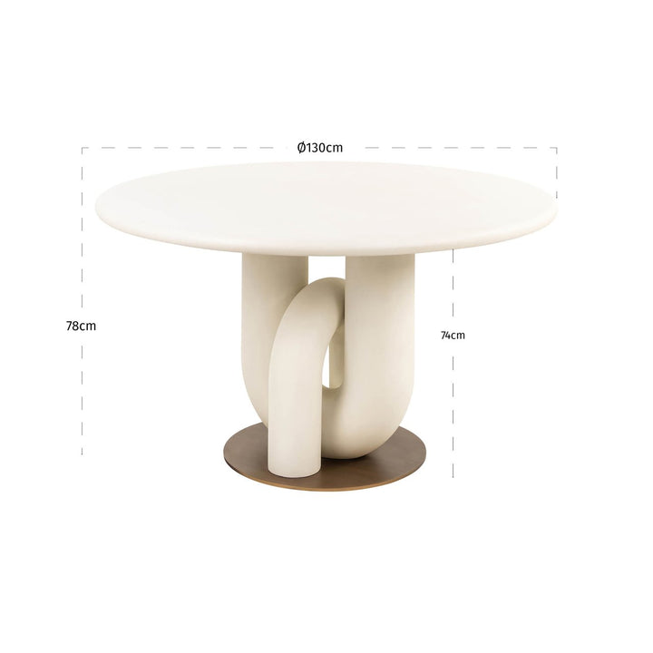 Winslow Round Dining Table 135cm - White Richmond 8