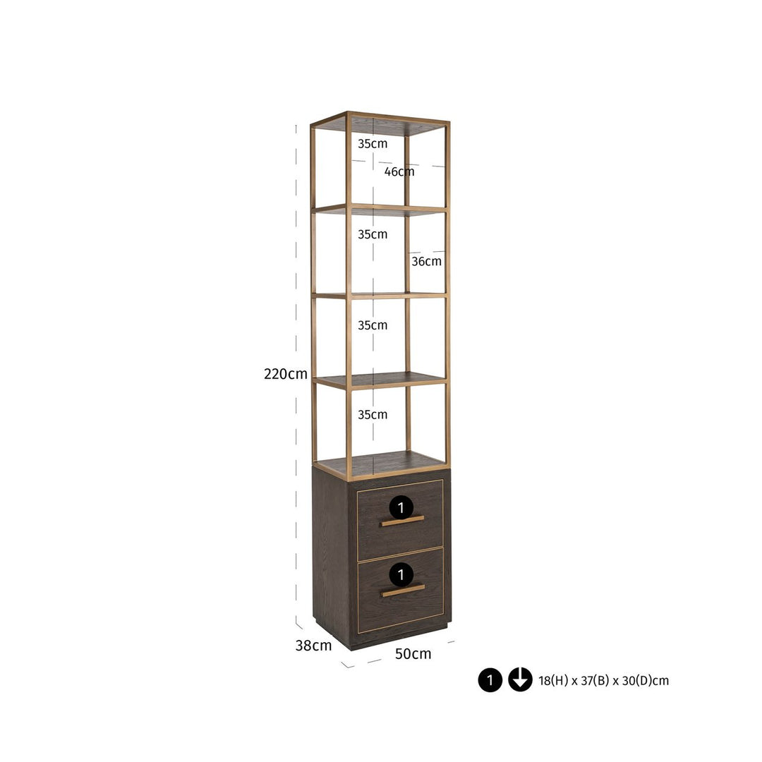 Carter Small Display Cabinet - Brown Richmond 9