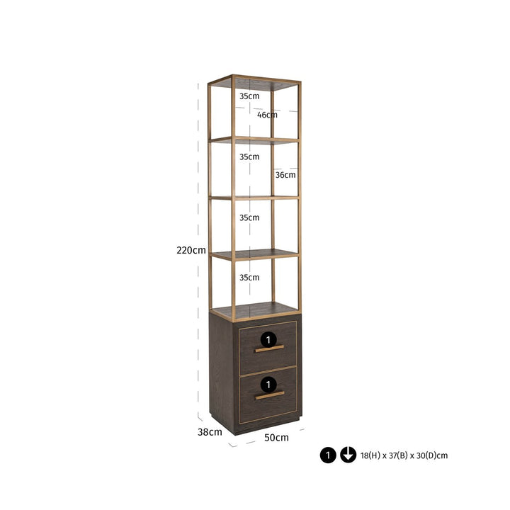 Carter Small Display Cabinet - Brown Richmond 9