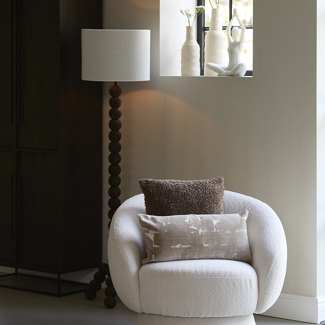 Veglio Wooden Floor Lamp - Dark Brown Light & Living 2