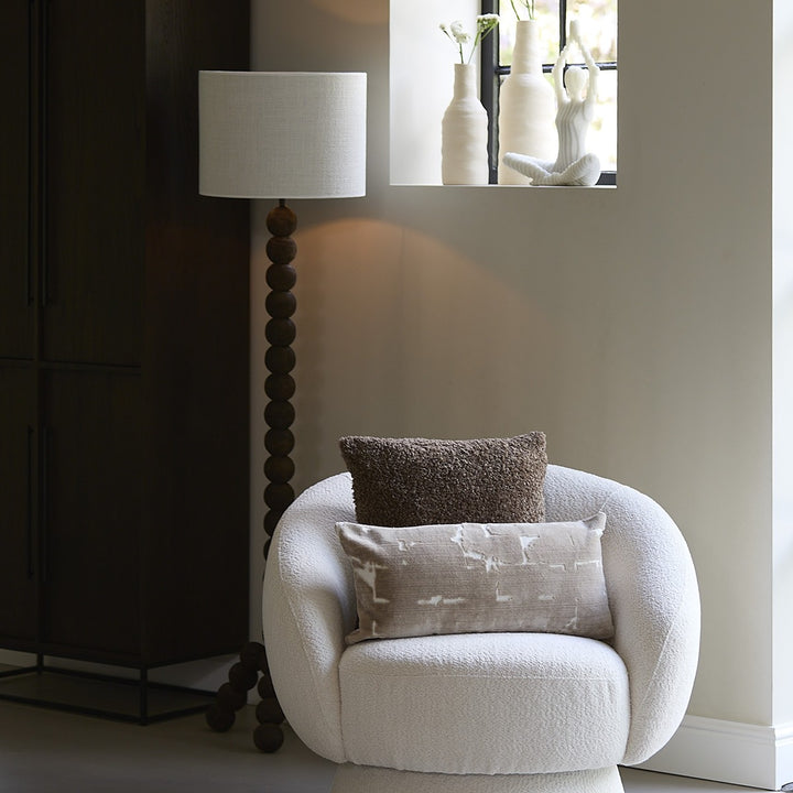Veglio Wooden Floor Lamp - Dark Brown Light & Living 2