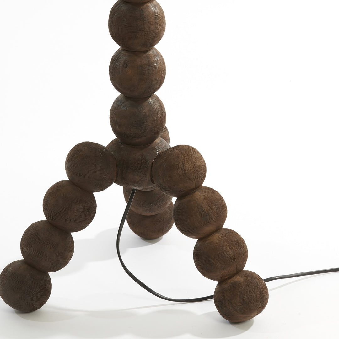 Veglio Wooden Floor Lamp - Dark Brown Light & Living 5
