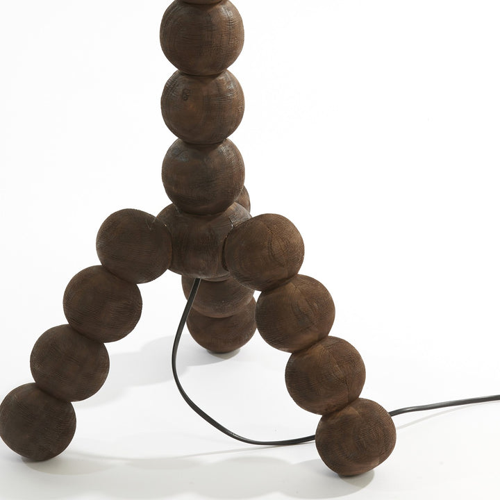 Veglio Wooden Floor Lamp - Dark Brown Light & Living 5