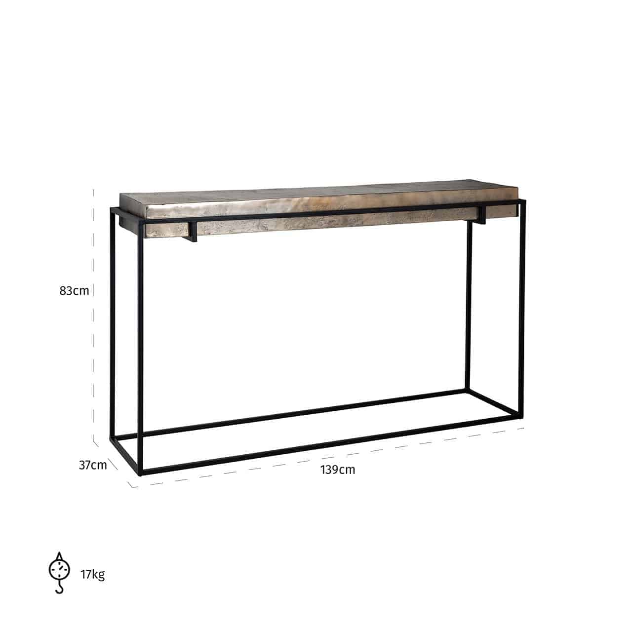 Richmond Calloway Champagne Gold Console Table