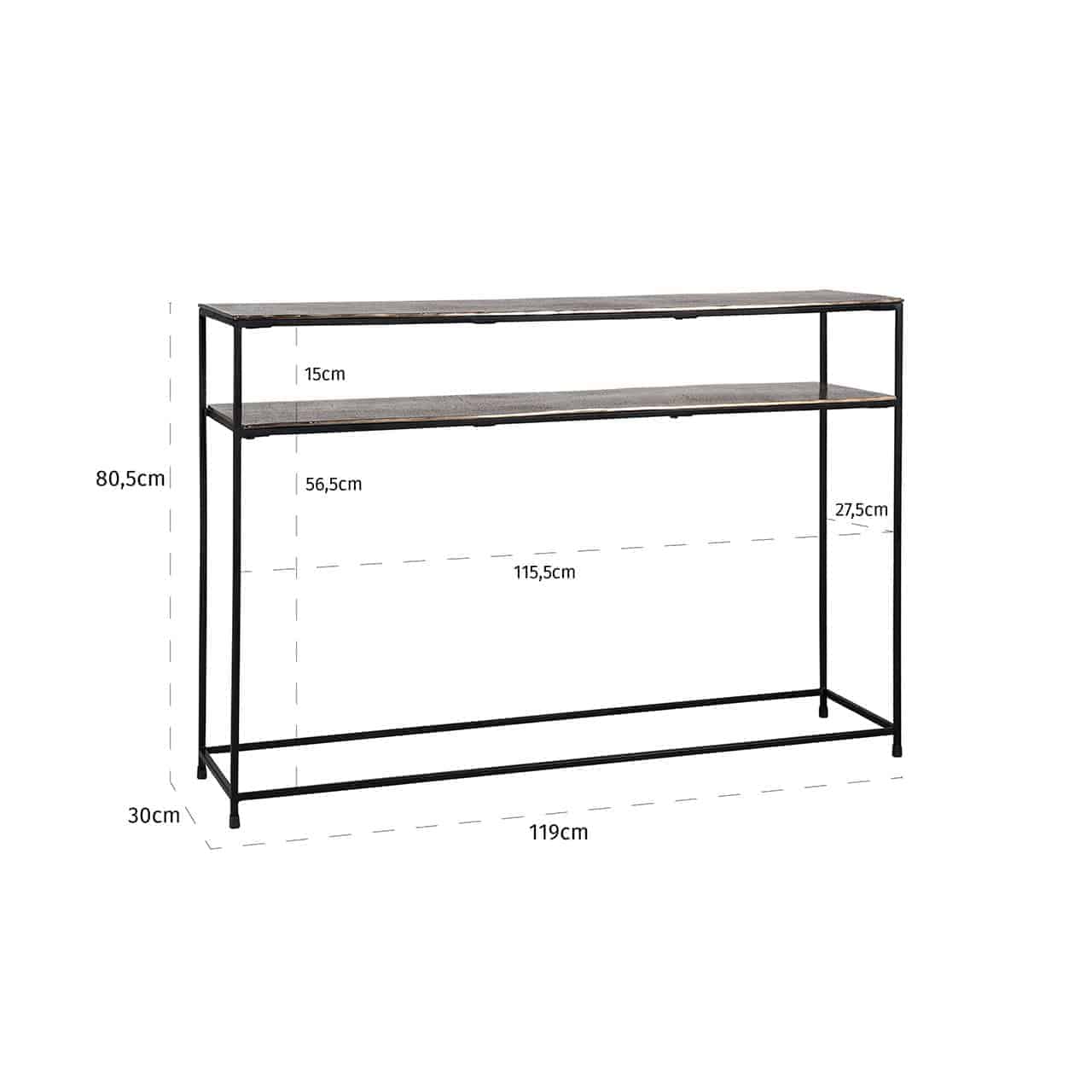 Richmond Chandon Champagne Gold And Black Console Table