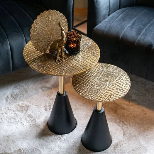Richmond Cobra Side Table In Black And Gold