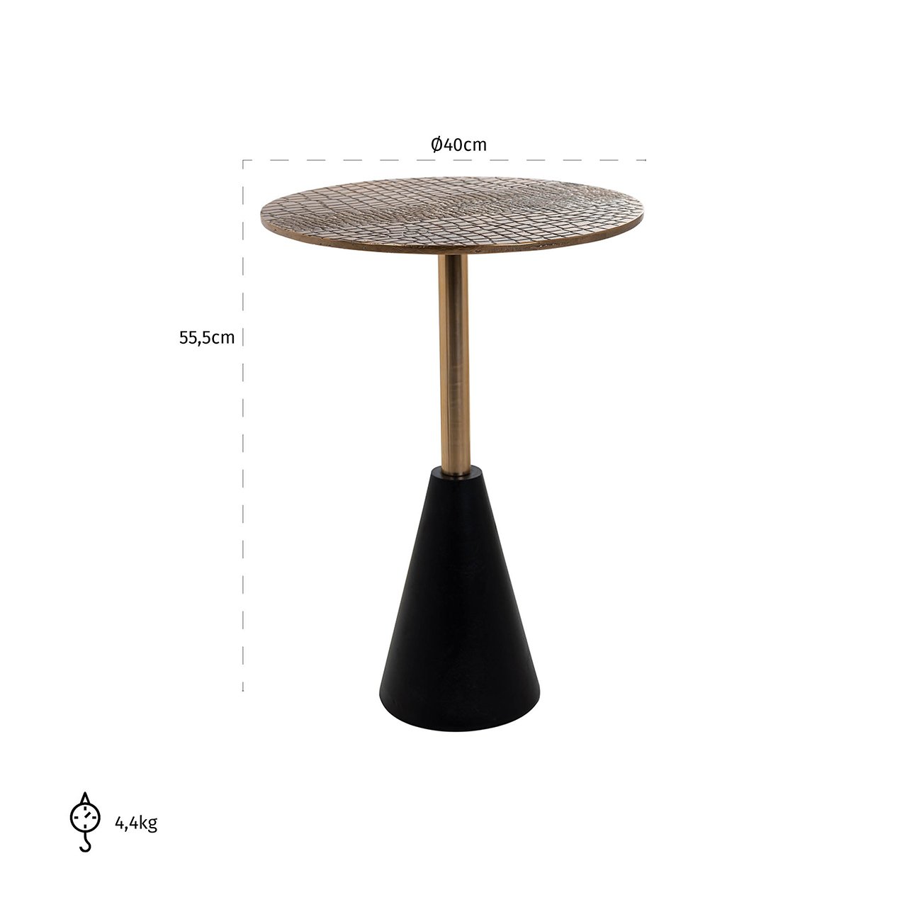 Richmond Cobra Side Table In Black And Gold