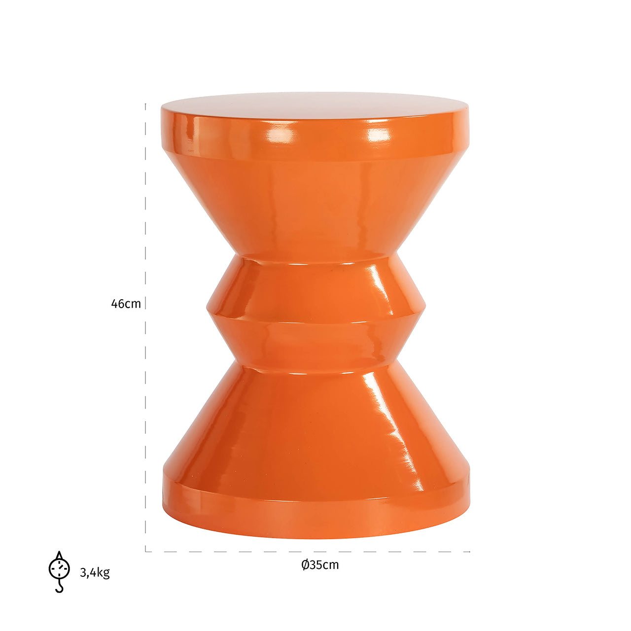 Richmond Interiors Diablo Side Table - Orange