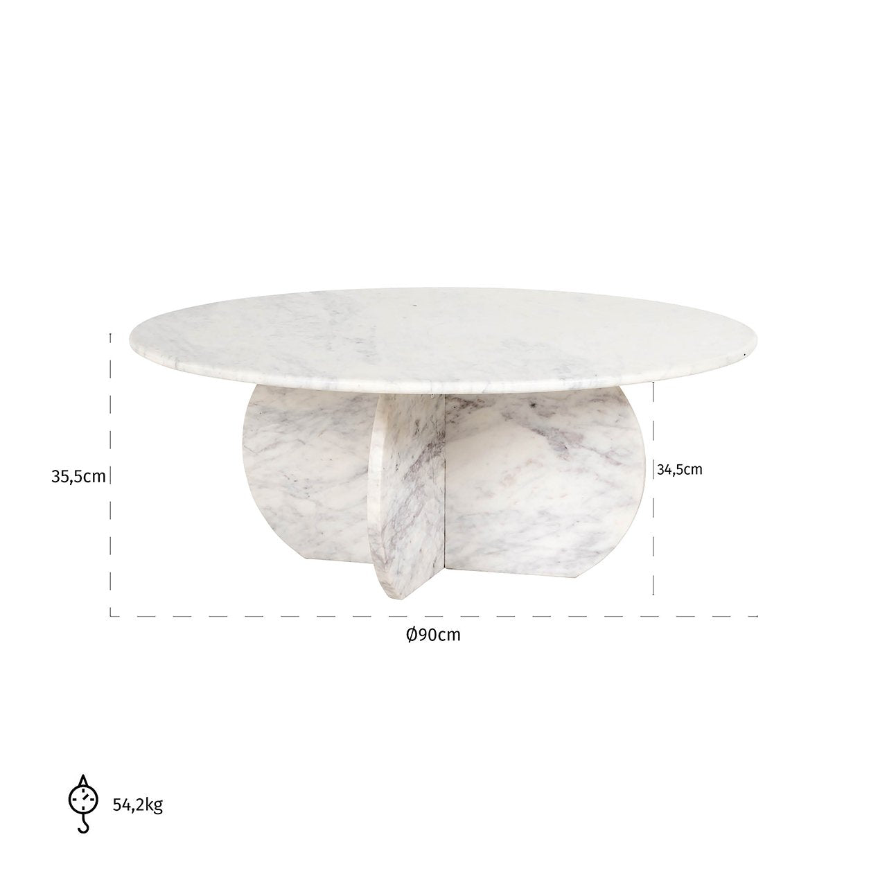 Richmond Interiors Holmes Marble Coffee Table in White