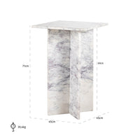 Richmond Interiors Holmes Square Marble End Table in White