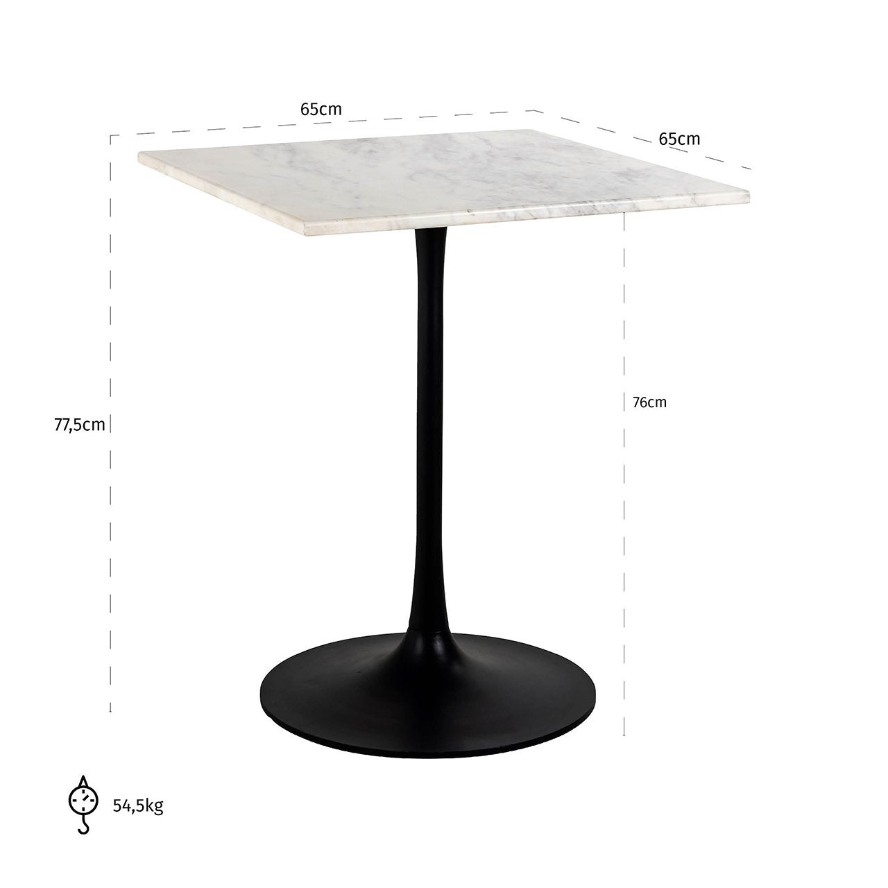 Richmond Interiors Carlten White Square Bistro Table