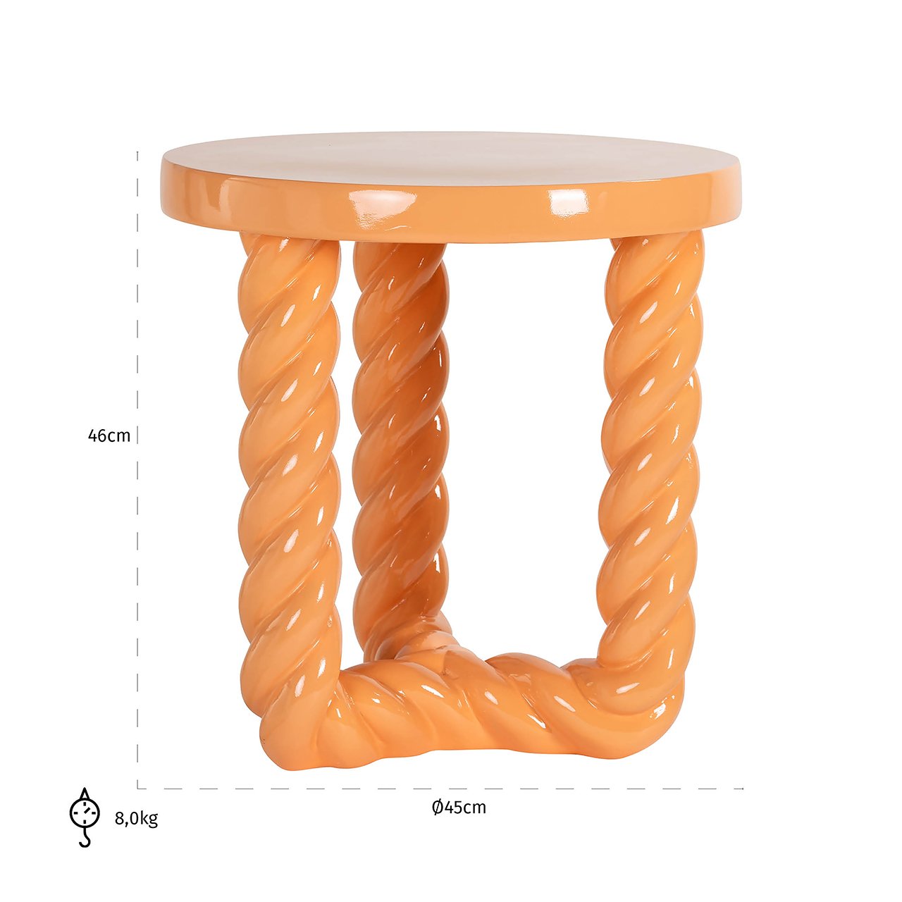 Richmond Interiors Rosly Side Table - Orange