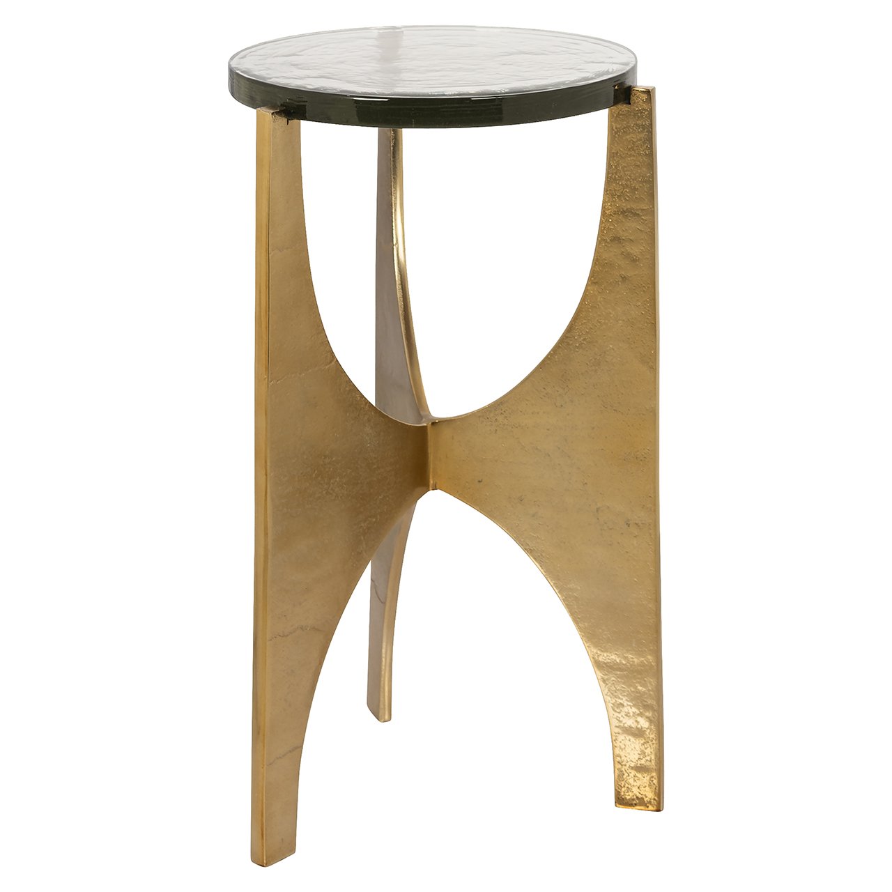 Richmond Interiors Avery End Table with Glass Top in Gold