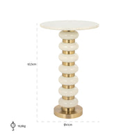 Richmond Interiors Barbara Glass End Table in White & Gold