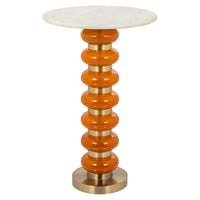 Richmond Interiors Barbara Glass End Table in Orange & Gold