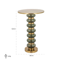 Richmond Interiors Bowiene End Table in Gold & Green