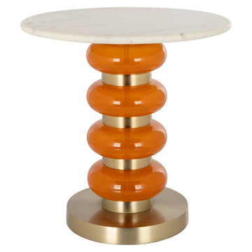 Richmond Interiors Boann Marble End Table in Orange