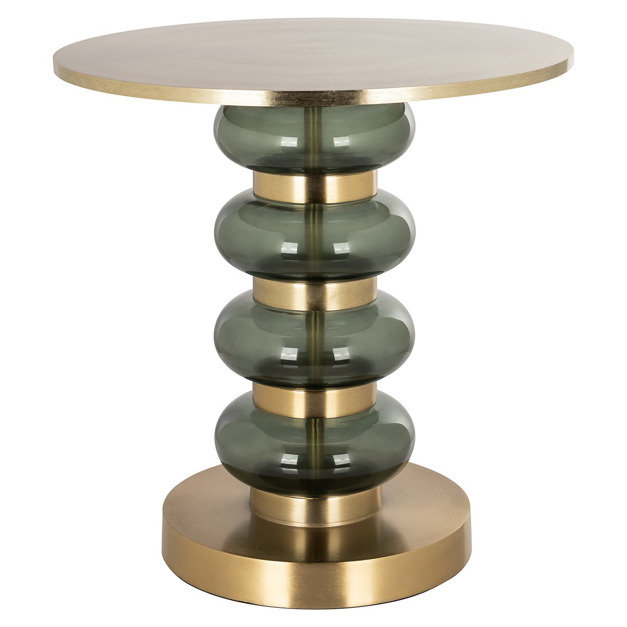 Richmond Interiors Dalina End Table in Gold & Green