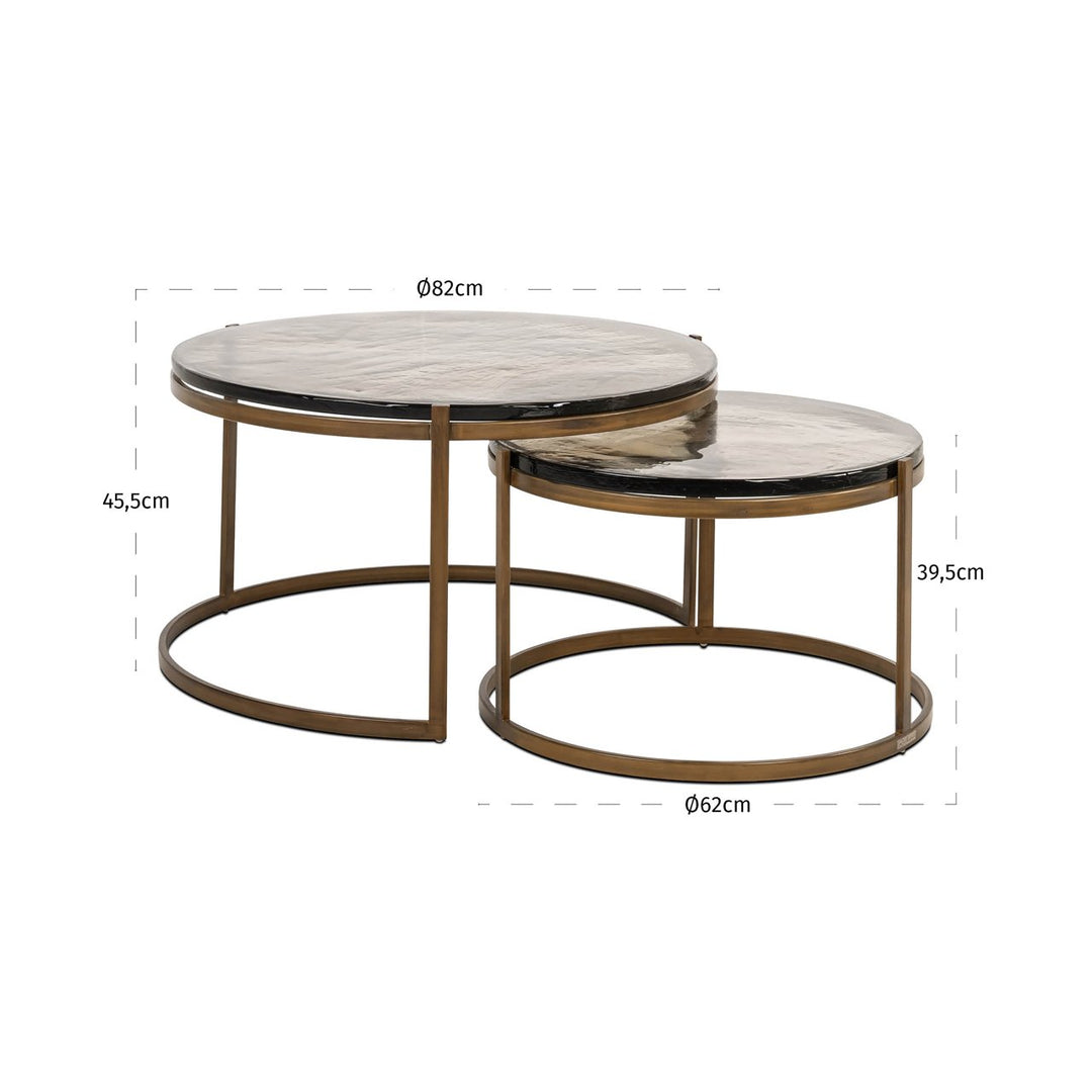 Cleo Set of 2 Coffee Tables - Gold Richmond 8