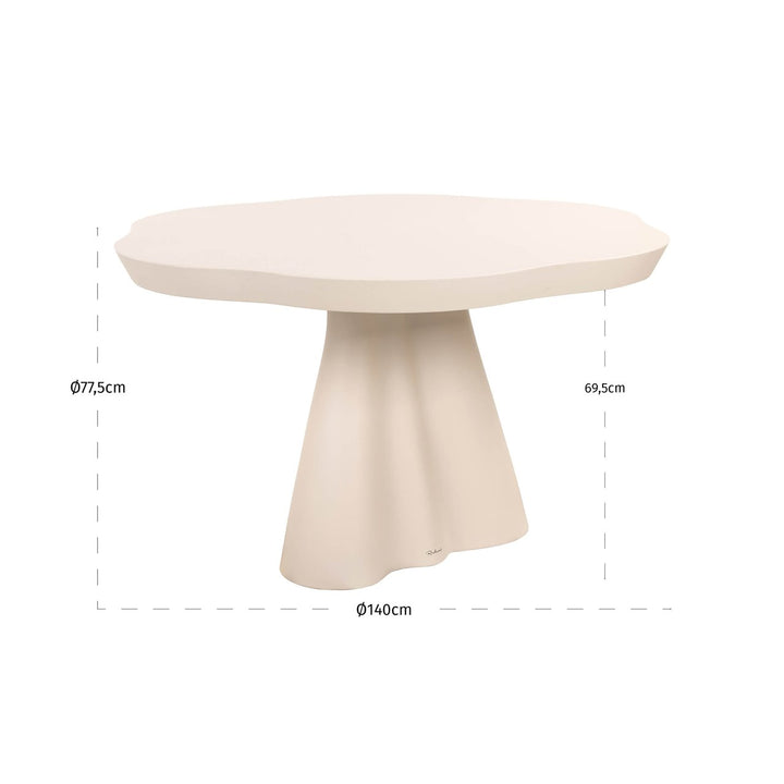 Urban Bloomstone Outdoor Round Dining Table 140cm - Sandstone Richmond 6