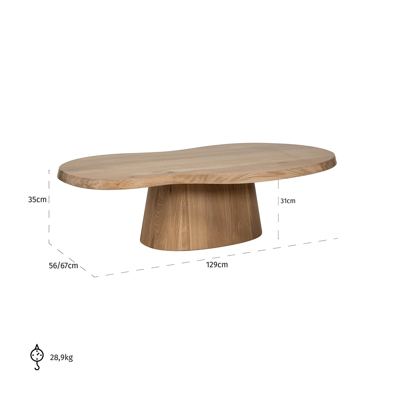 Richmond Interiors Riva Wooden Coffee Table in Natural Oak