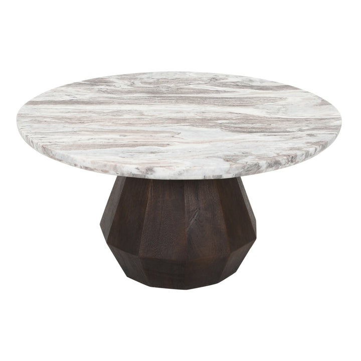 Oberoy Round Marble Coffee Table 80cm - Brown Richmond 2