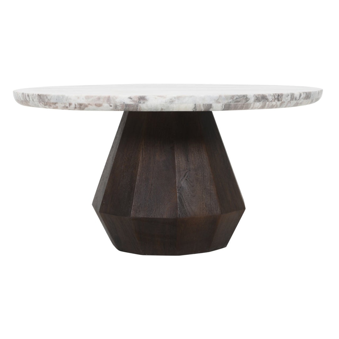 Oberoy Round Marble Coffee Table 80cm - Brown Richmond 1