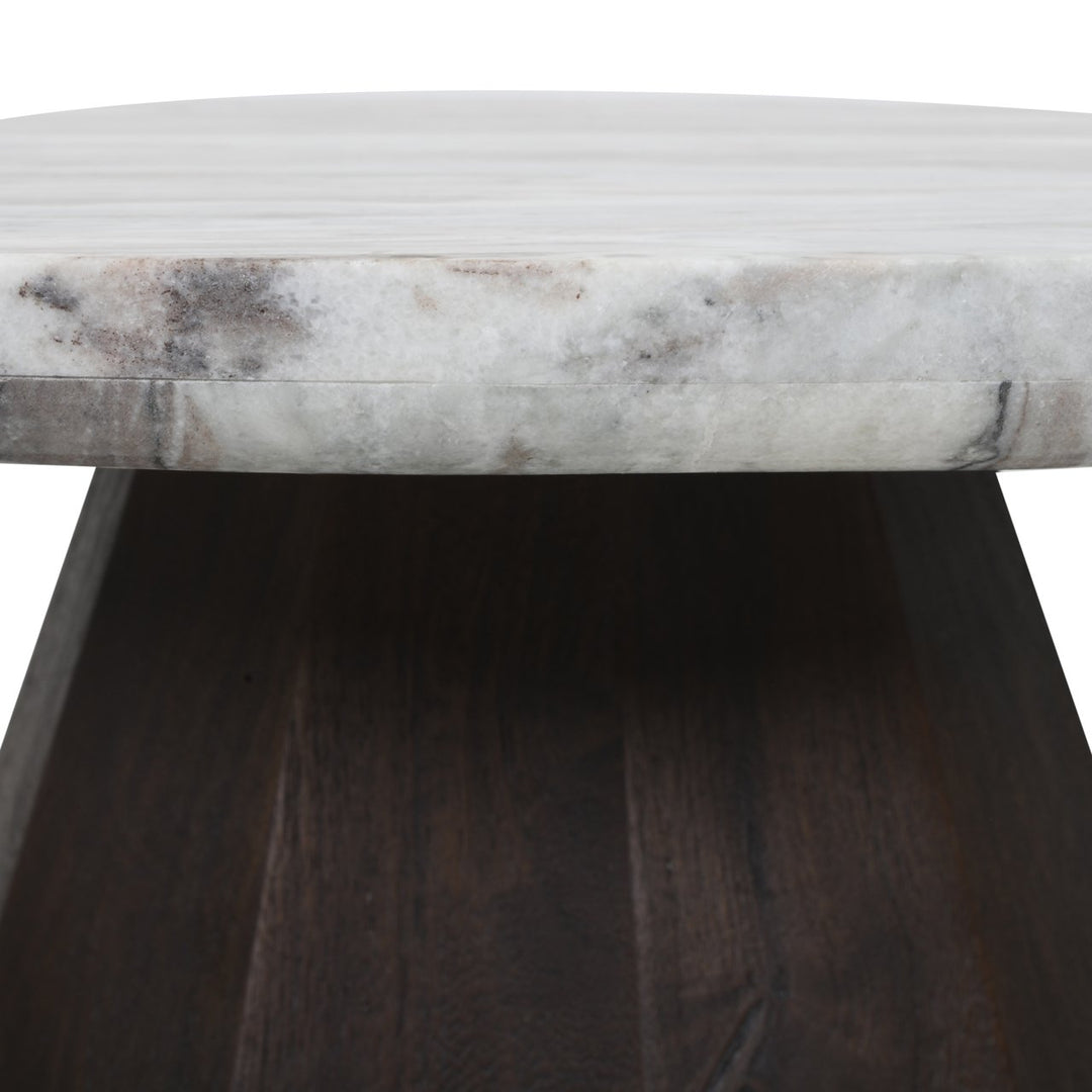 Oberoy Round Marble Coffee Table 80cm - Brown Richmond 5