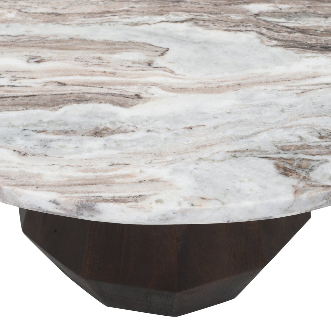 Oberoy Round Marble Coffee Table 80cm - Brown Richmond 6