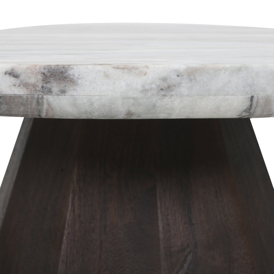 Oberoy Round Marble Coffee Table 80cm - Brown Richmond 10