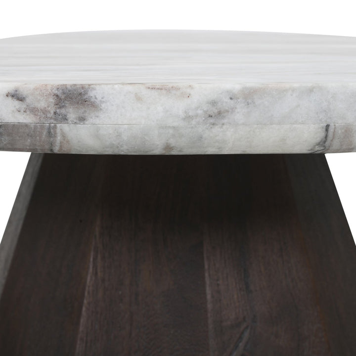 Oberoy Round Marble Coffee Table 80cm - Brown Richmond 10