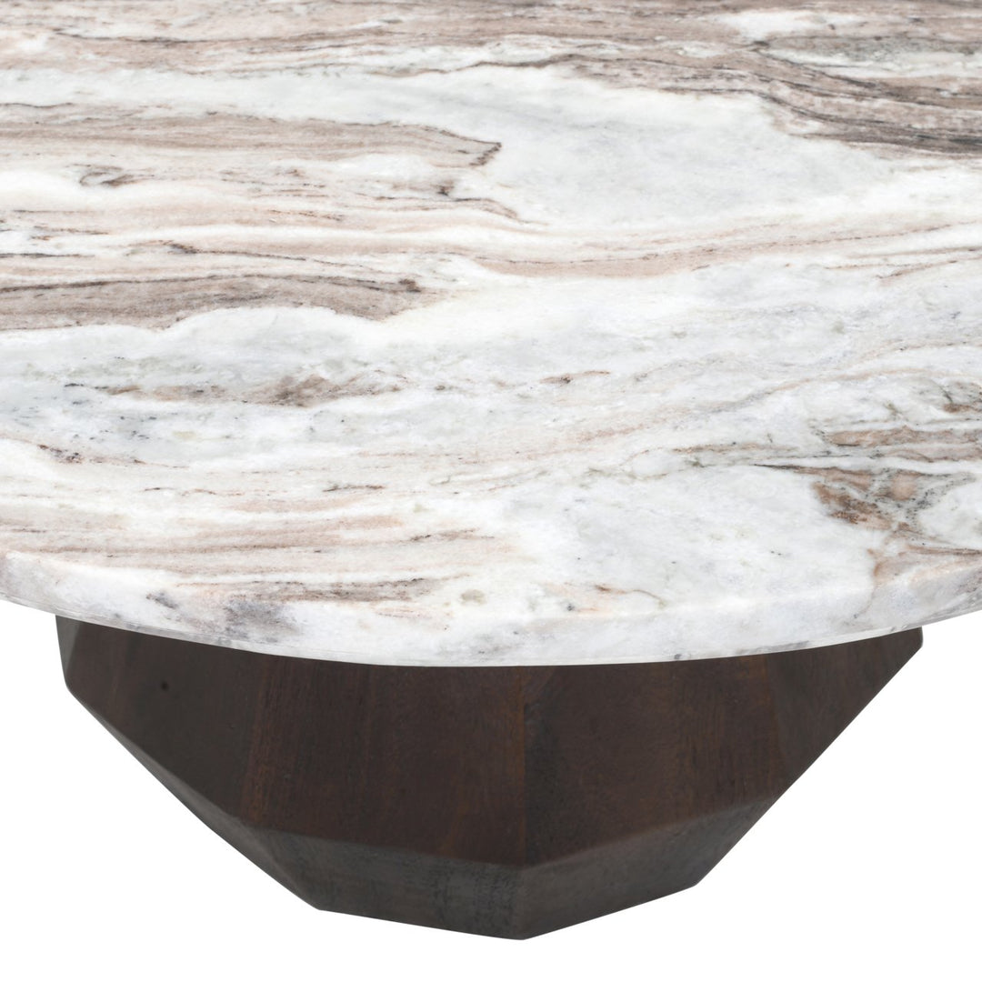 Oberoy Round Marble Coffee Table 80cm - Brown Richmond 11