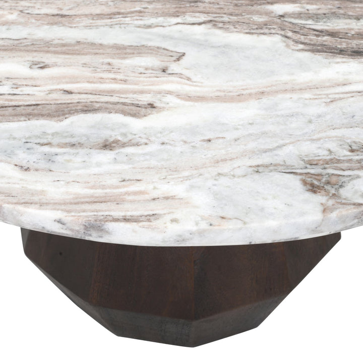 Oberoy Round Marble Coffee Table 80cm - Brown Richmond 11