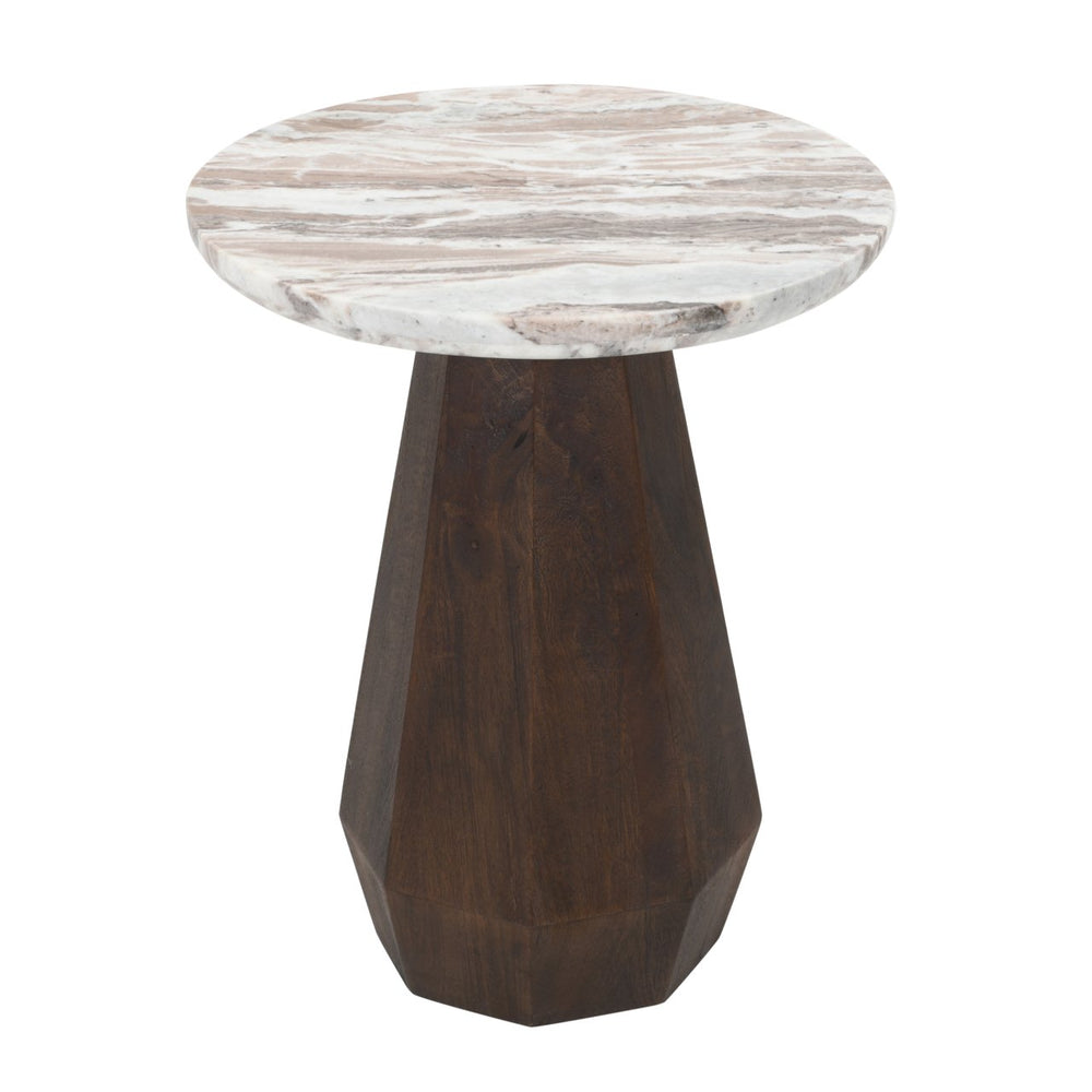 Oberoy Round Marble End Table 45cm - Brown Richmond 2