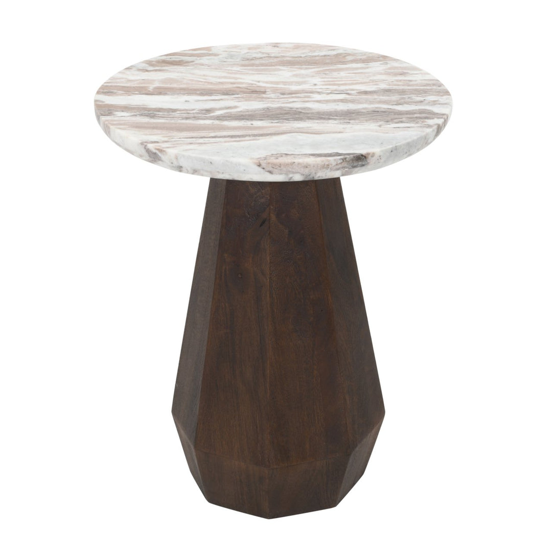 Oberoy Round Marble End Table 45cm - Brown Richmond 2