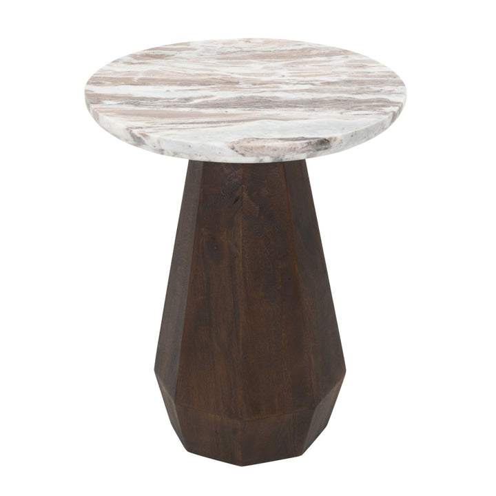 Oberoy Round Marble End Table 45cm - Brown Richmond 2