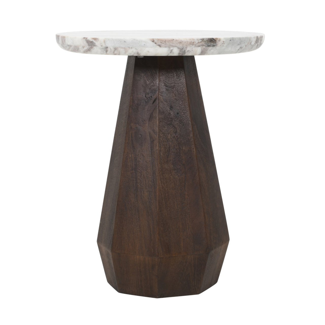 Oberoy Round Marble End Table 45cm - Brown Richmond 1