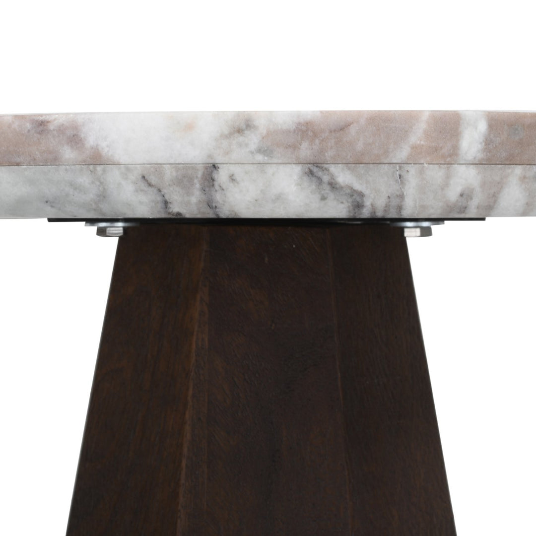 Oberoy Round Marble End Table 45cm - Brown Richmond 4