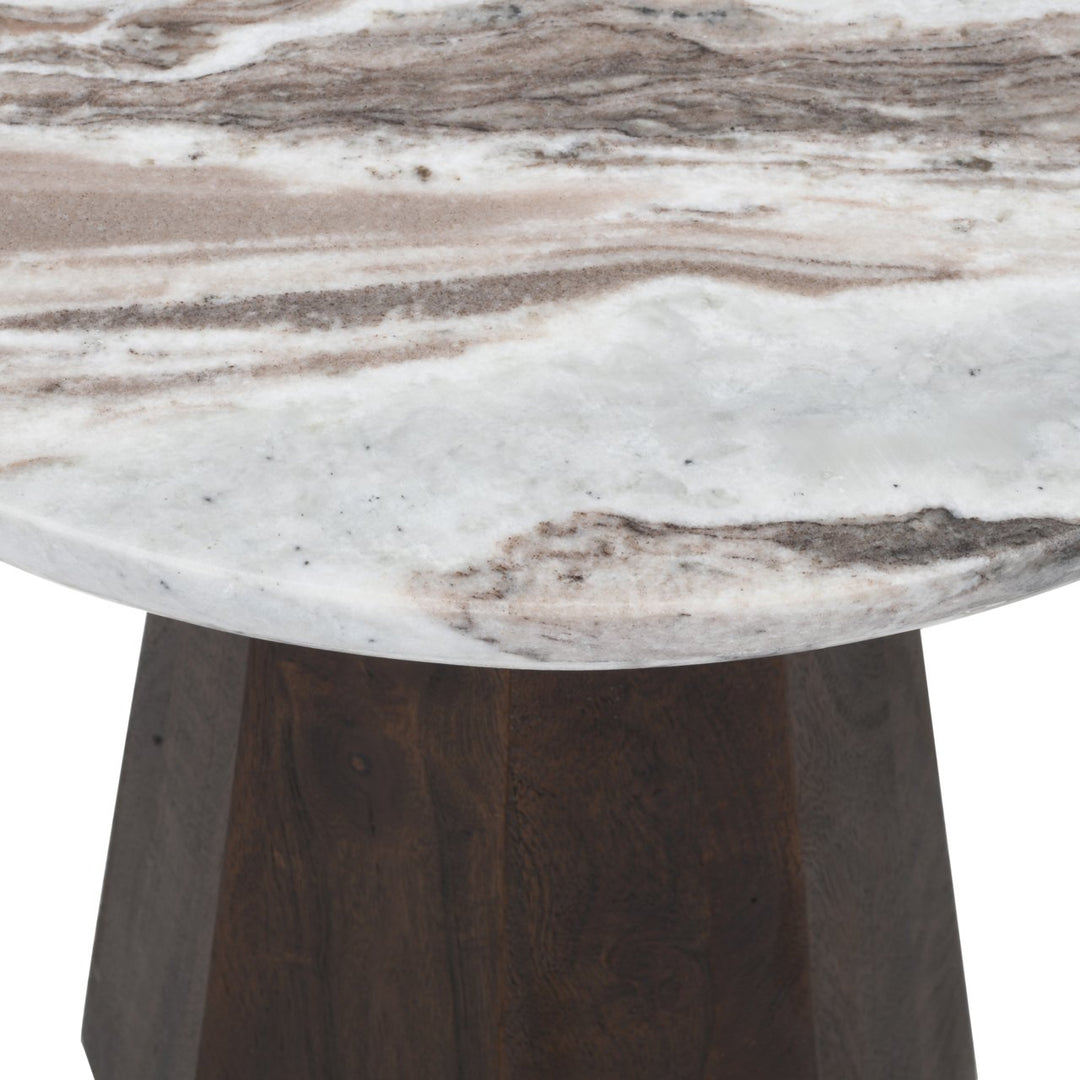 Oberoy Round Marble End Table 45cm - Brown Richmond 5