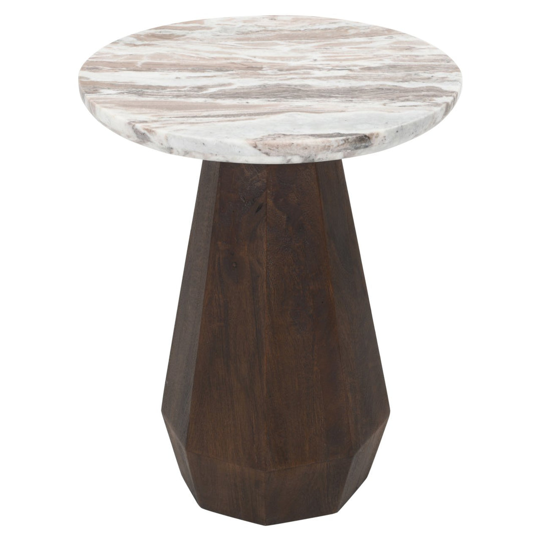 Oberoy Round Marble End Table 45cm - Brown Richmond 7