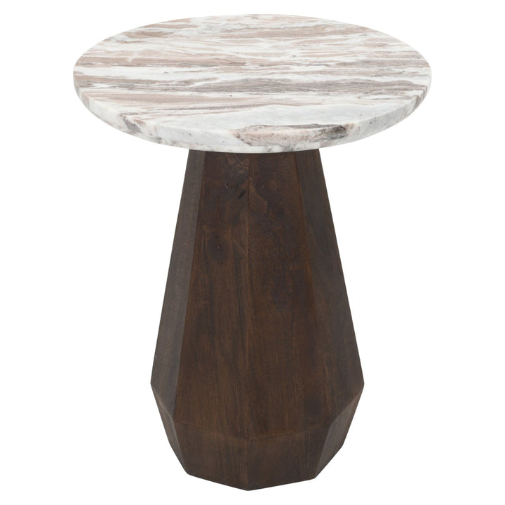 Oberoy Round Marble End Table 45cm - Brown Richmond 7